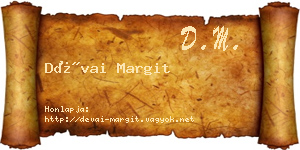 Dévai Margit névjegykártya